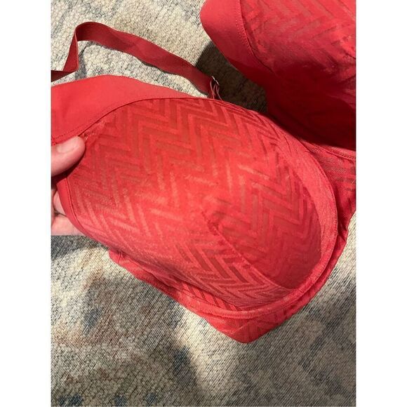 Thirdlove Red Chevron Adjustable Strap Underwire Contour Demi Bra Size 40E - Picture 5 of 7